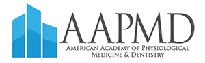 The image features a logo with the text AAPMD prominently displayed, indicating an association related to medicine and dental care, alongside the American Academy of Physiological Medicine Dentistry.
